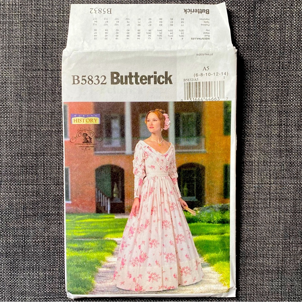 Butterick pattern B5832 Historical
